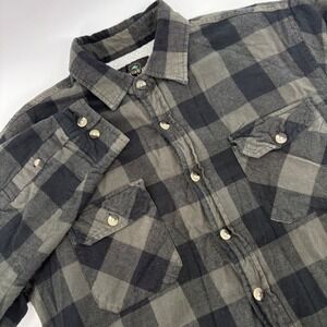 REDHEAD Men's L Green Plaid Sherpa‎ Lined Flannel Shirt Shacket Button Down